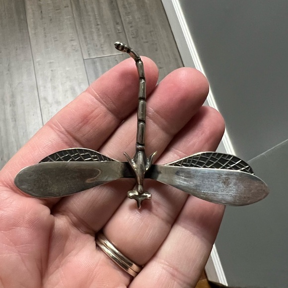 Vintage Sterling Silver Large 3D Dragon Fly Brooch - Picture 11 of 14